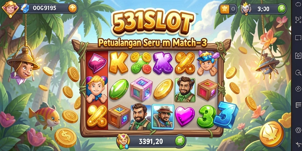 Tampilan gameplay seru di 531SLOT dengan tantangan Match-3.