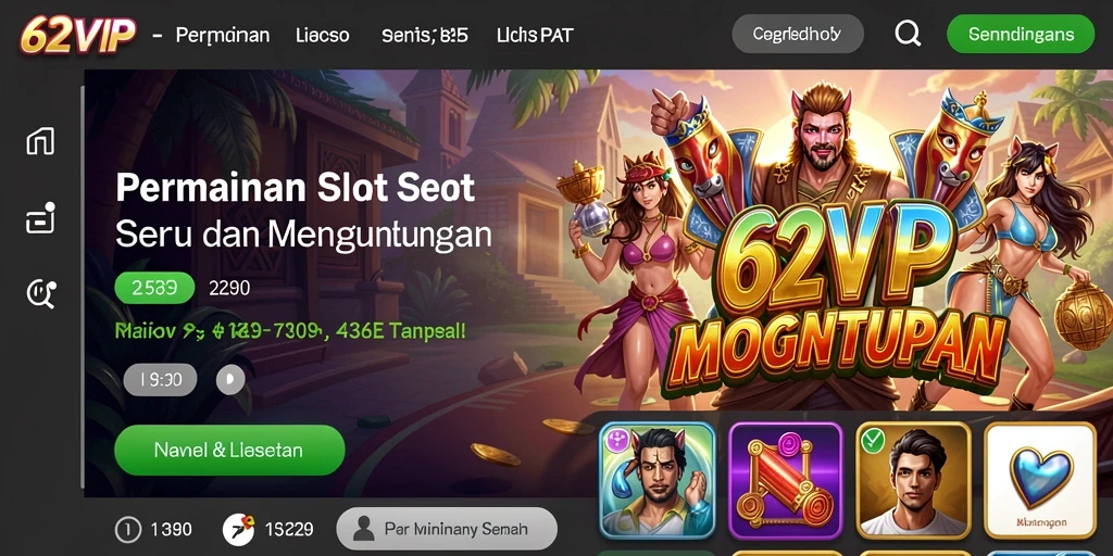 Tampilan gameplay menarik dari 62VIP yang penuh warna.