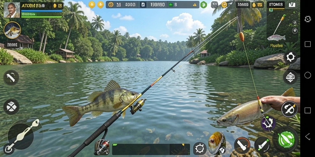 Tangkapan ikan dari gameplay ATOM138 yang mendebarkan.