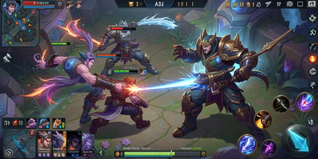 Tampilan gameplay DAM88 yang menarik dalam pertempuran MOBA.