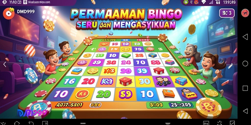 Tampilan gameplay DMD999 dengan suasana permainan Bingo yang ceria.