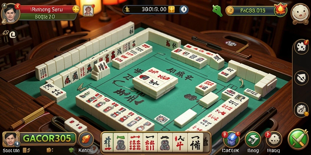 Screenshot GACOR305 menampilkan gameplay Mahjong yang seru dan menyenangkan.