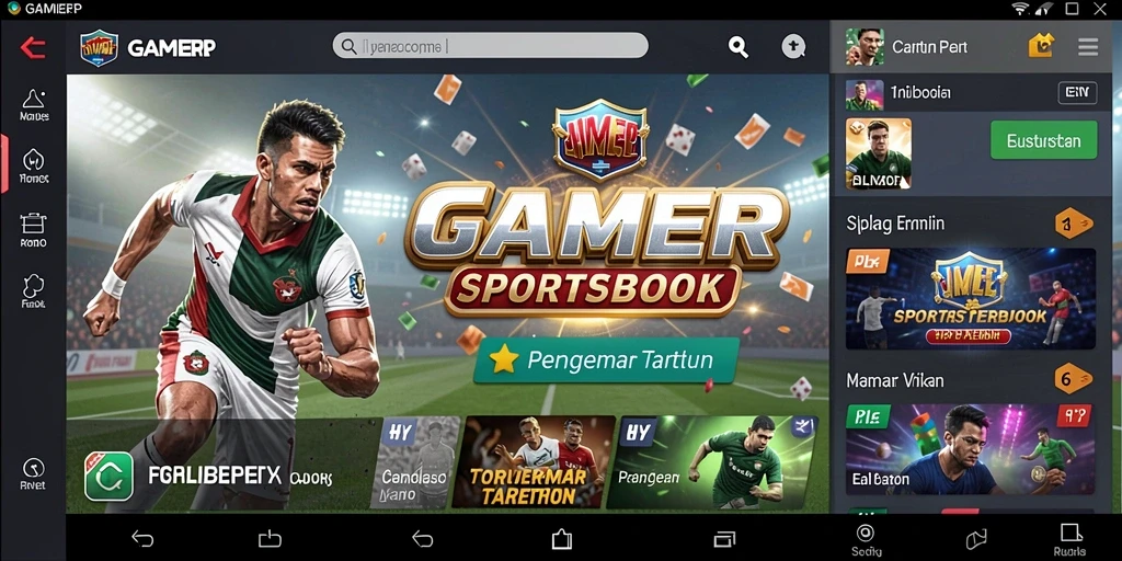 Tampilan menarik dari aplikasi GAMERP dalam melakukan taruhan olahraga.