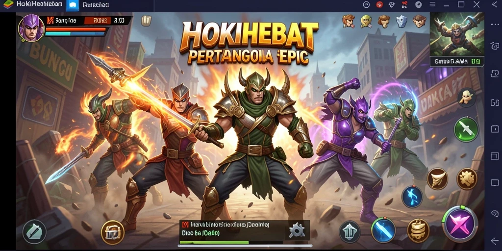 Gameplay HOKIHEBAT yang mendebarkan dengan pertarungan seru.