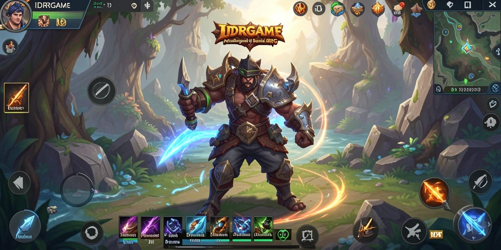 Screenshot gameplay IDRGAME yang menampilkan pertempuran seru di dunia fantasi.