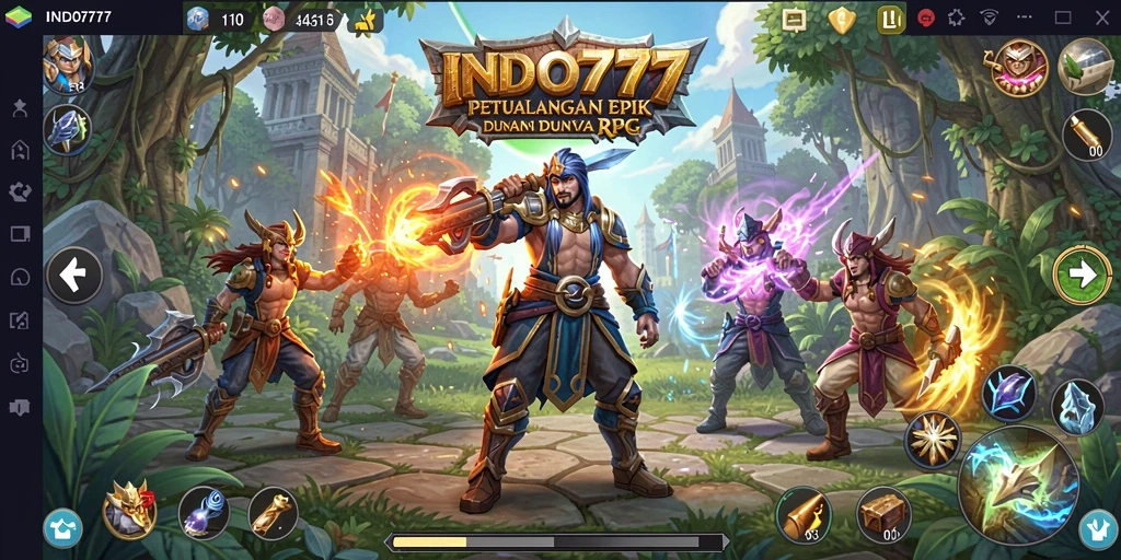 Screenshot menunjukkan karakter beraksi dalam pertarungan RPG yang mendebarkan.