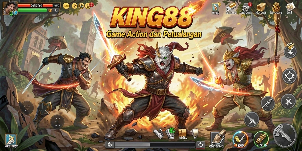 Tampilan aksi seru dalam gameplay KING88 yang memukau.