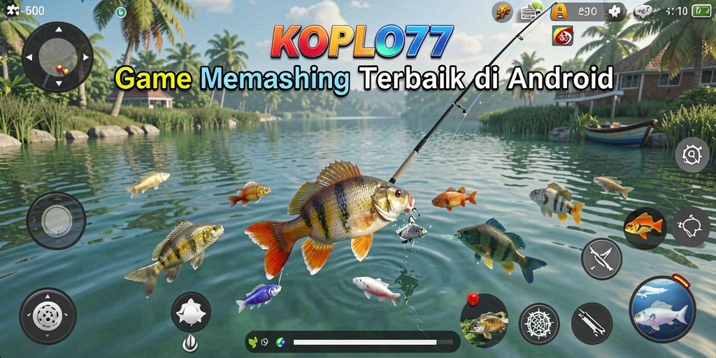 Screenshot gameplay KOPLO77 dengan aksi memancing yang seru.