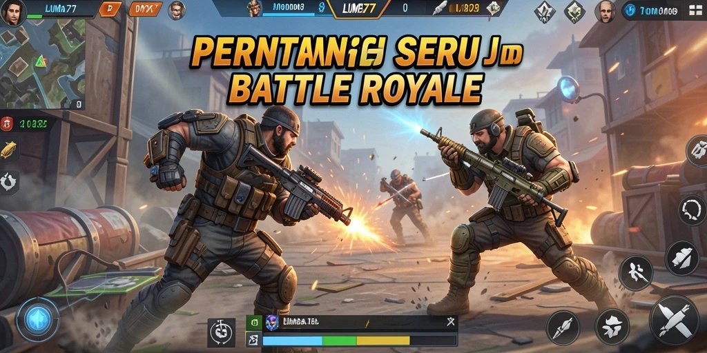 Tampilan gameplay seru di arena Battle Royale LUMBA77.