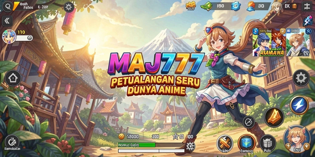 Tampilan gameplay MAJ777 yang menarik dan penuh warna.