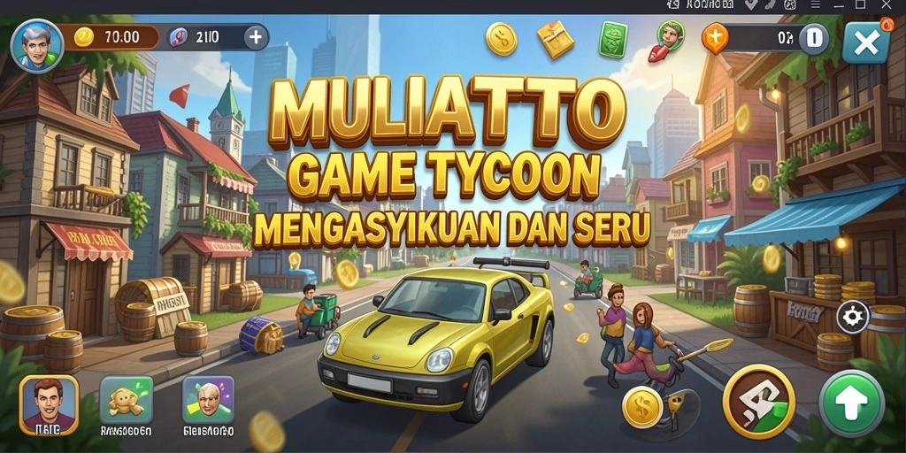 Screenshot gameplay MULIATOTO menampilkan pengalaman manajemen bisnis yang seru.