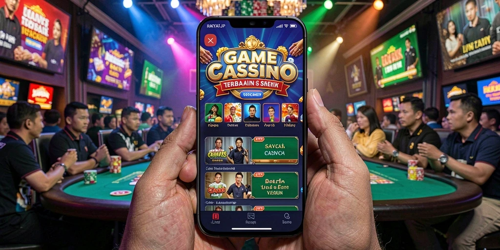 Screenshot RAKYATJP menampilkan dealer profesional dalam aksi permainan Live Casino.