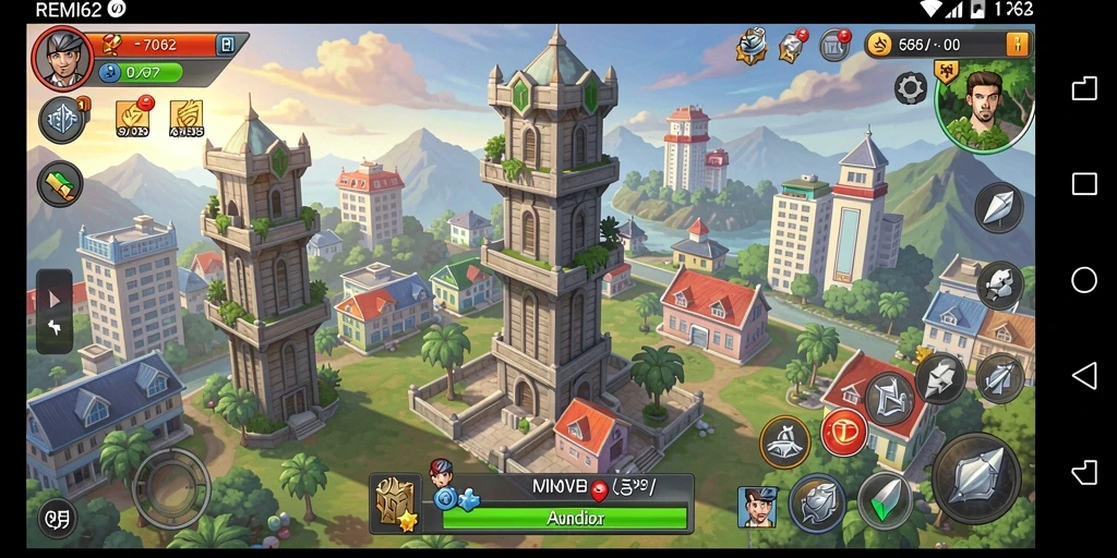 Tampilan gameplay Tower Defense yang seru dan menantang di REMI62.