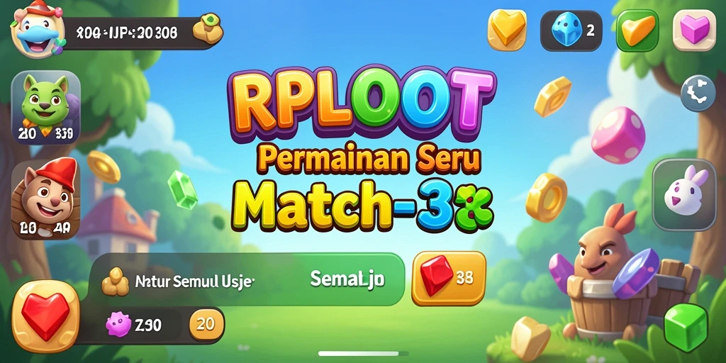 Tampilan gameplay seru dan penuh warna dari RPLOOT Match-3.