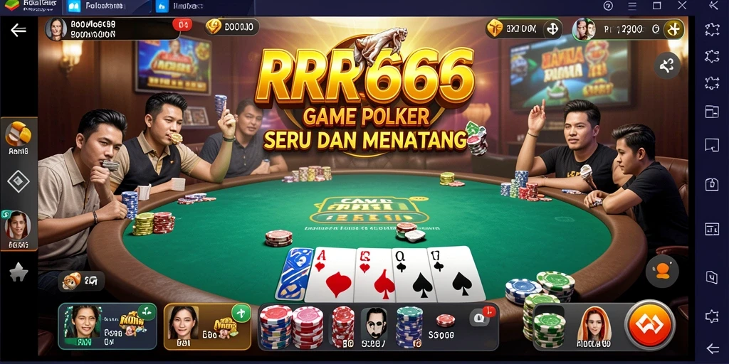 Screenshot utama RR666 menampilkan gameplay Poker yang mendebarkan.