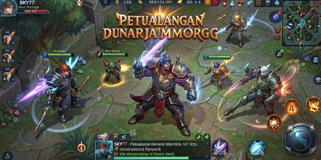 Screenshot gameplay <strong>SKY77</strong> yang menampilkan petualangan seru di dunia MMORPG.