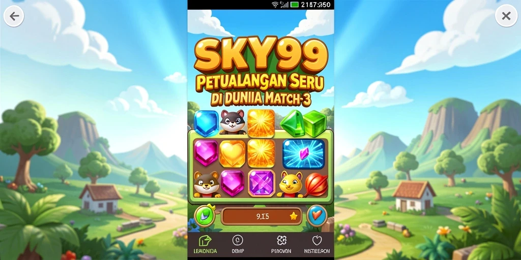 Tangkapan layar menunjukkan aksi mencocokkan elemen dalam game Match-3.