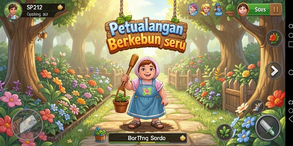 Tangkapan layar gameplay menunjukkan aktivitas bertani yang menyenangkan.